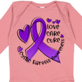 thumbnail image 4 of Inktastic Love, Care, Cure Cystic Fibrosis Awareness Purple Ribbon Boys or Girls Long Sleeve Baby Bodysuit, 4 of 5