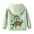 thumbnail image 4 of Eltusu Toddler Boys Jackets, Lightweight Windproof Hooded Waterproof Outerwear with Pockets Green Size 2-3 T, 4 of 5