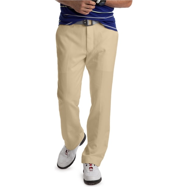 Pantalones deportivos IZOD de Capa base de microfibra para hombre color beige 30 W x 32 L