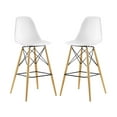 thumbnail image 3 of Modway Pyramid Dining Side Bar Stool Set of 2 in White, 3 of 6