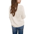 thumbnail image 5 of Kids Heart Print Long Sleeve Knit Sweater Fall Winter Girls Pullover, 5 of 5