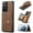 Brown, variant on For Samsung Galaxy S21 Ultra 5G JEEHOOD Retro Magnetic Detachable Protective Case with Wallet & &