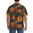 thumbnail image 5 of Wukai Sunflowers Men's Casual Short-Sleeve Button Down Shirt - Lightweight Summer Dress Shirt for Daily Wear-Medium, 5 of 7