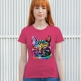 thumbnail image 3 of Tee Hunt Dean Russo Thoughtful Cat T-Shirt Colorful Pet Kitten Eyes Women's T-Shirt Tee, Pink, Medium, 3 of 5