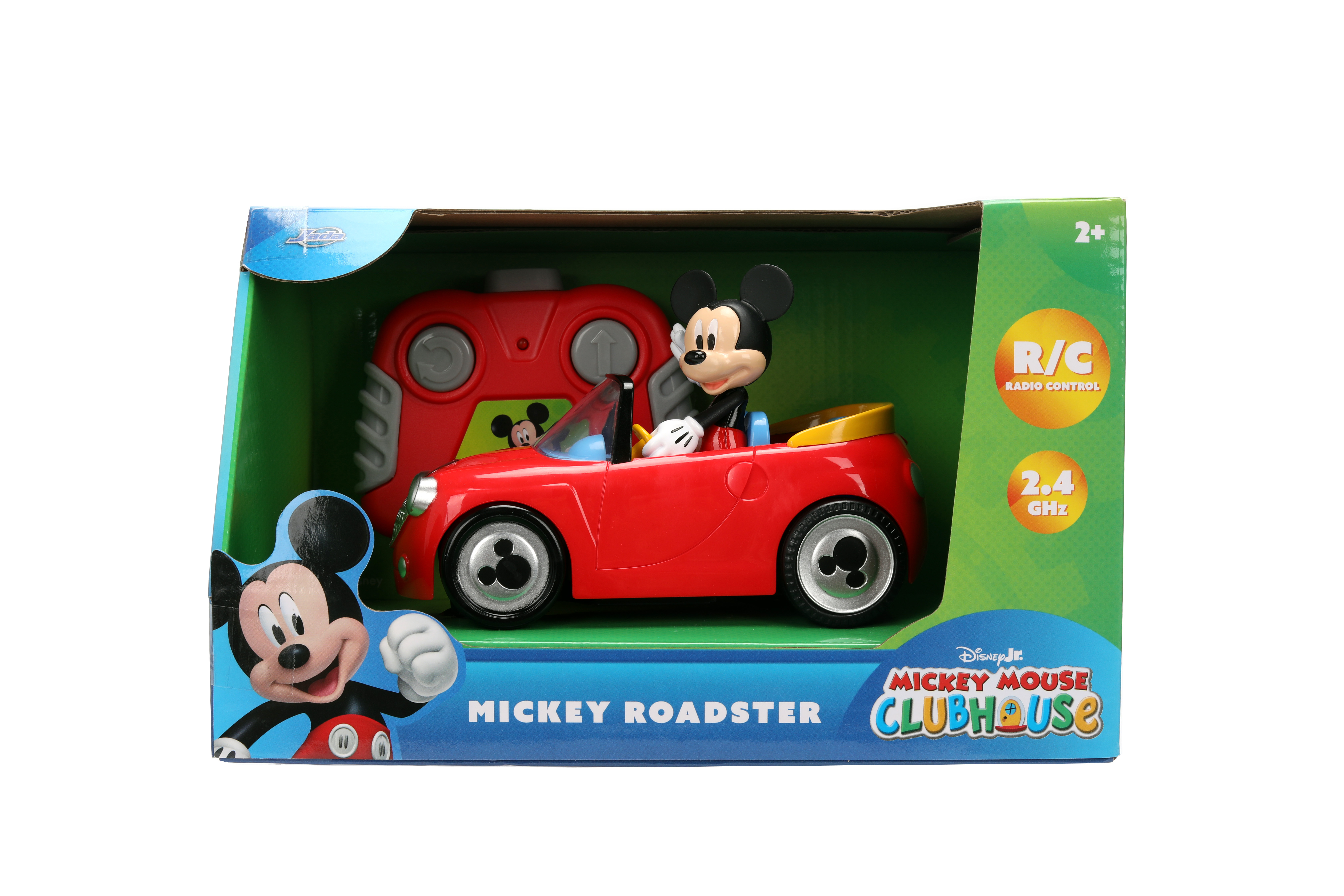 DISNEY MICKEY MOUSE ROADSTER RC CAR 1:32 SCALE REMOTE CONTROL VEHICLE WITH MICKEY FIGURE BY JADA TOYS