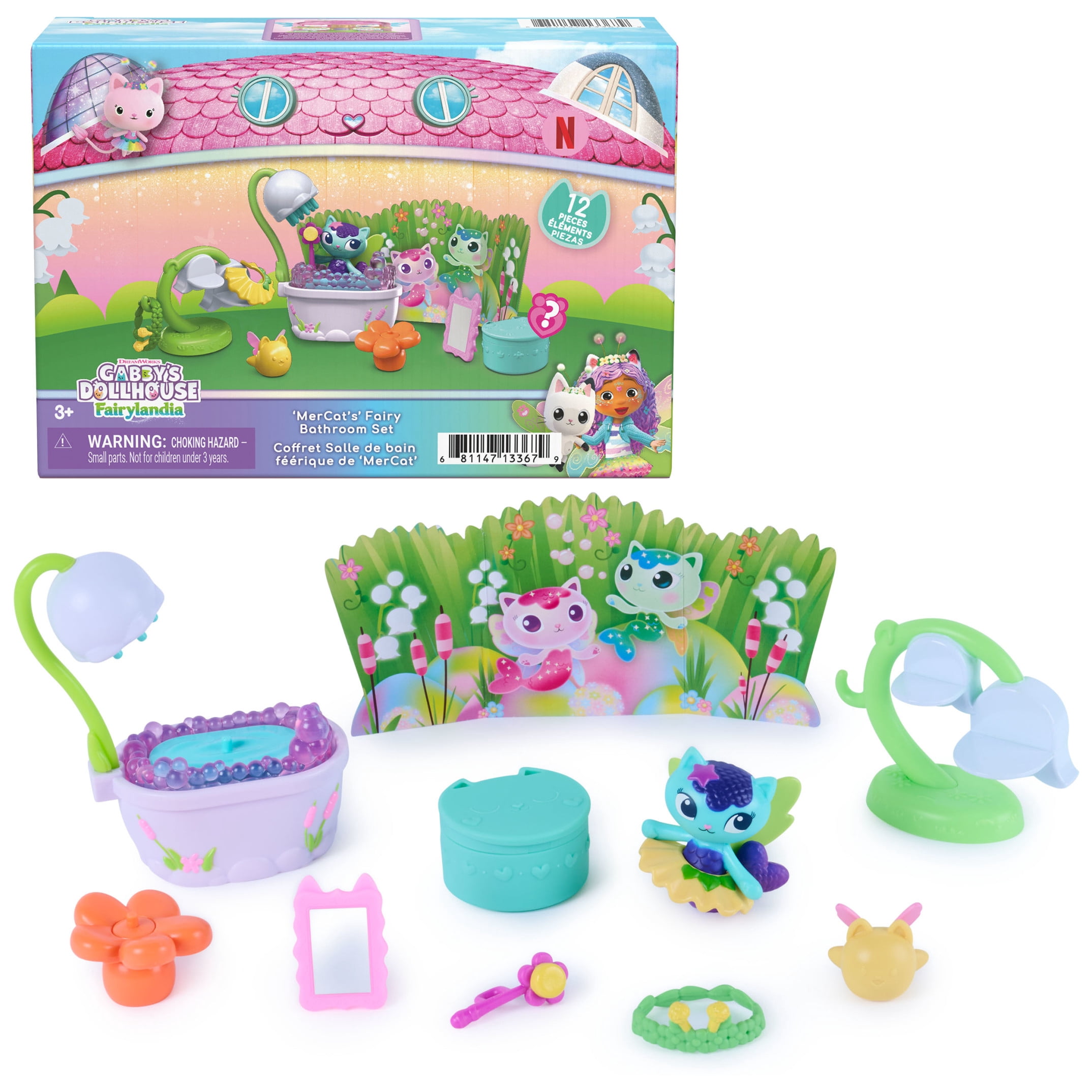 Chambre Gabby's Dollhouse Sweet Dreams - Figurine Pillow Cat, Lit Magique, 2 Livraisons Surprises - Dès 3 Ans