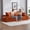 Orange + Corduroy +  4 Seat, variant on Oversized Upholstered Corduroy Cloud Couch, Boneless 4-Seat Sofa Bed with Cup Holder, Side Pockets & Pillows, Breathable & No Assembly,111