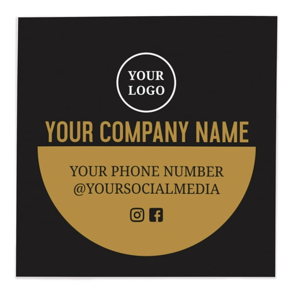 Printtoo Label for Small Business-100 SquareCustom VinylPersonalized Labels for Packaging, Bottle, Brand Stickers-Classic Black & Yellow, 2x2 Inches