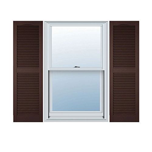 Ekena Millwork LL1S12X03600FB Lifetime Vinyl Standard Shutter (Per Pair), 12"W x 36"H, Federal Brown