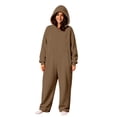 thumbnail image 2 of ZHOGXU Hooded Jumpsuits Unisex Zipper Front Bodysuit Cozy Lightweight Hoodie Rompers Loungewear,Brown,S, 2 of 8