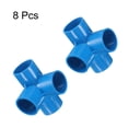 thumbnail image 3 of Uxcell Fitting 1-1/2" 4 Ways Connector Furniture Build Grade Pipe Coupling, Blue, 3 of 7