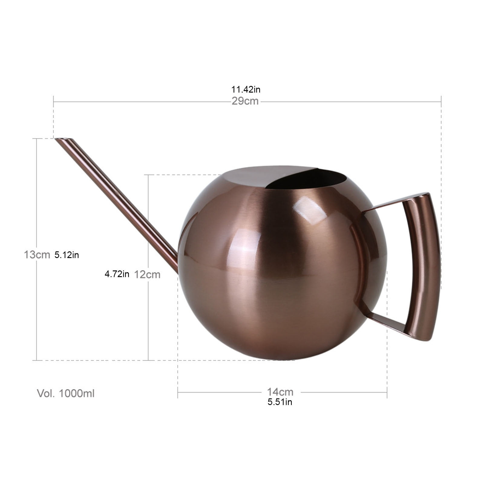 Jubipavy Stainless Steel Watering Can - 1L Metal Watering Can With Long Spout To Spillage Perfect Plant Watering Can For Outdoor And Indoor Plants Gift Home Saving