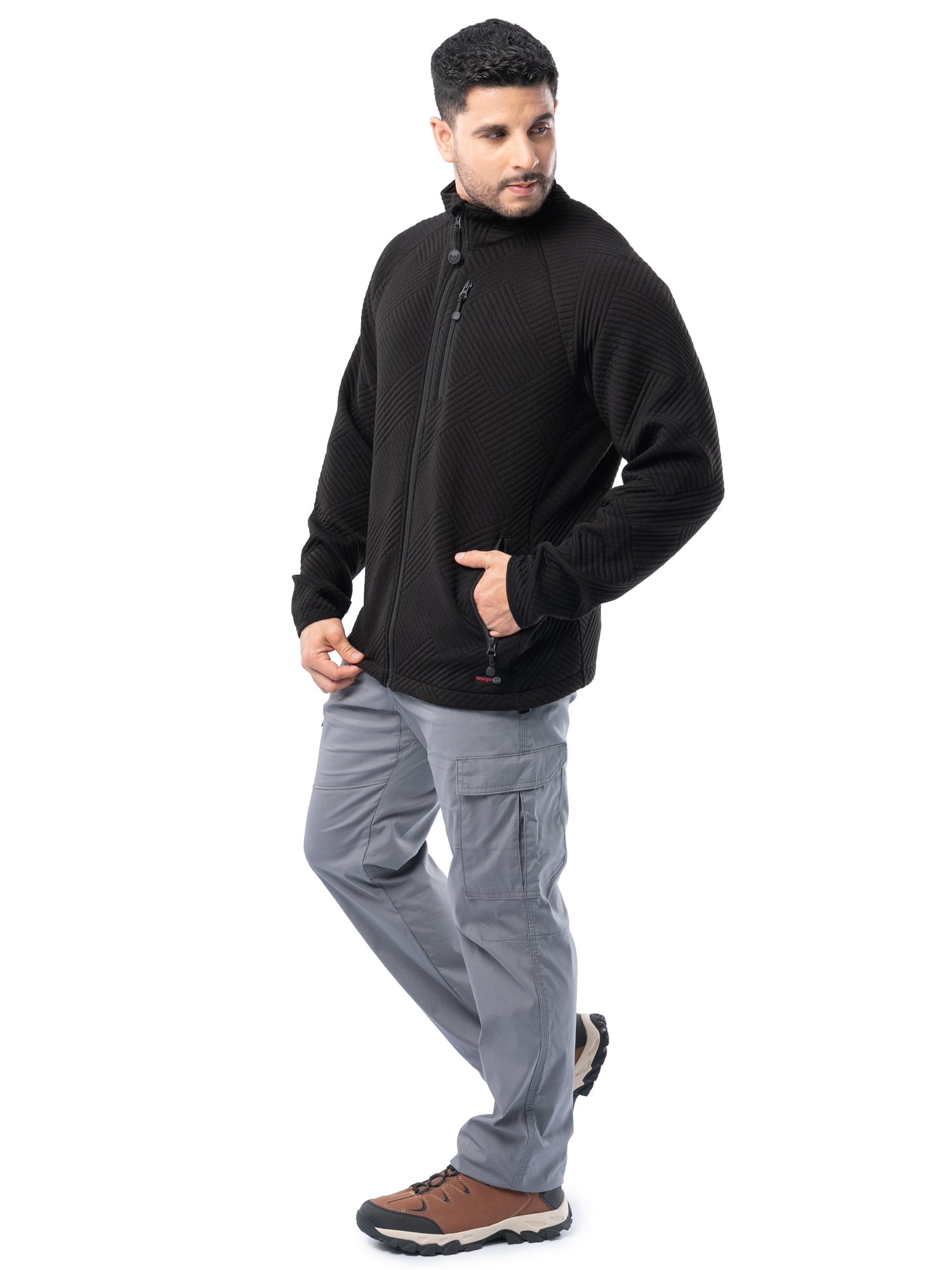 Wrangler ATG Men's Performance Long Sleeve Full-zip Cable Trailblazing Sweater Jacket, Size S-2XL