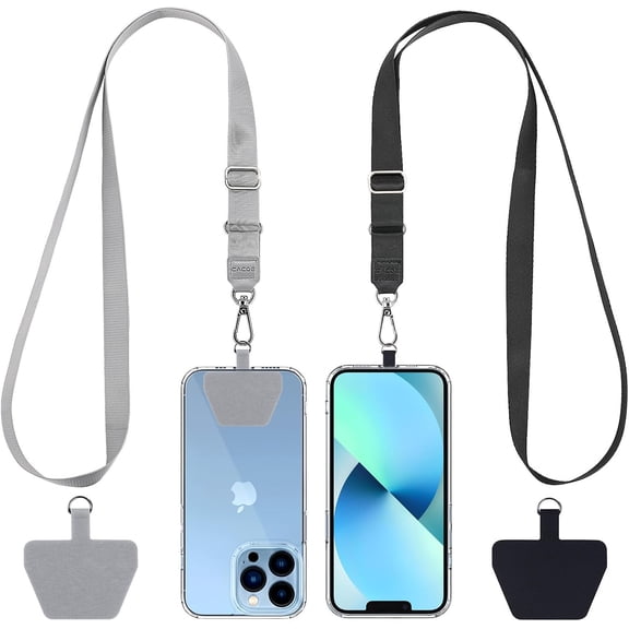PUMIER Adjustable Phone Lanyard with Patches, Multifunctional Neck Strap Compatible with Most Smartphones - Multicolor