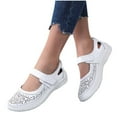 thumbnail image 4 of OAVQHLG3B Sandals for Womens Dressy Summer Mary Jane Flats Everyday Sandals Casual Hollow Out Breathable Comfort Shoes, 4 of 9