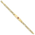 thumbnail image 2 of 14K Semi-Solid Medical Soft Diamond Shape Enamel Figaro Link ID Bracelet XM576CC, 2 of 3