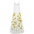 thumbnail image 4 of Robe Maxi à Imprimé Floral pour Femmes Sans Manches, Robes d'Été Décontractées, Col en V, Bretelles Spaghetti, Longue Robe Soleil, 4 of 5