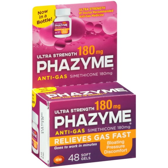 Phazyme Ultra Strength Gas & Bloating Relief, Gas Relief Works in Minutes, 48 Fast Gels