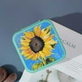 thumbnail image 4 of Pratyus Sunflower Jewelry Case Organizer PU Leather for Necklace Ring Earring Storage Travel Box with Zipper Closure and Compact Design Green, 4 of 5