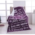 thumbnail image 4 of Faith Hope Love Blankets for Women | Inspirational Gifts for Women - Thoughtful Birthday Gifts for Women | Christian Blanket Gifts for Christian Friend Women or Men (Purple, Sherpa Fleece), 4 of 6