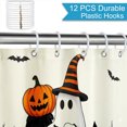 thumbnail image 3 of Gelasgo Halloween Witch Ghost Shower Curtain Polyester Fabric Waterproof Bathroom Curtains 72x72 Inch Black Cat Spooky Pumpkin Decor, 3 of 5
