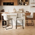 thumbnail image 4 of 3PC Bar Stools, PU Leather Counter Height Barstools with Back and Footrest, Upholstered Bar Chairs, 4 of 6