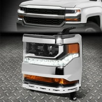 NUVISION for 16-19 Chevy Silverado 1500 Driver Left Side LED DRL HID Projector Headlight