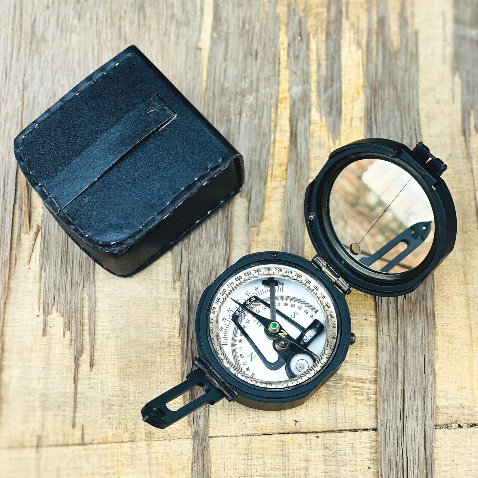 Nautical Rose London Compass Marine Collectible Pocket Compass With leather Case