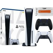 PlayStation 5 Disk Edition Console with PS5 Midnight Black Dualsense Wireless Controller & Tyler 2 in 1 Screen Cleaner Limited Bundle