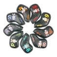 thumbnail image 2 of Juego de fundas de cabeza de hierro para Golf, 9 Uds., protección ligera con bordado de , funda protectora para la cabeza de hierro, , negro, 2 of 8