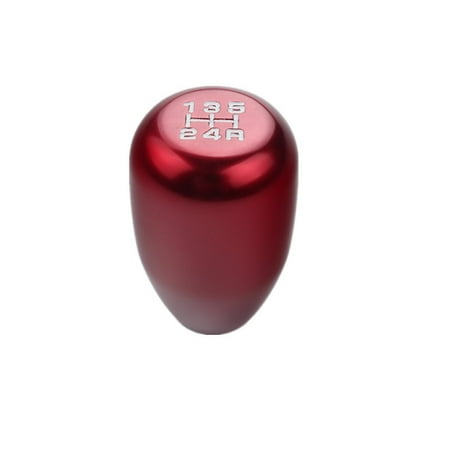 Mazda Shift Knobs - DEWHEL 5 Speed Manual Shift Knob M10x1.25 Screw On Aluminum For Nissan Mazda Mitsubishi Red