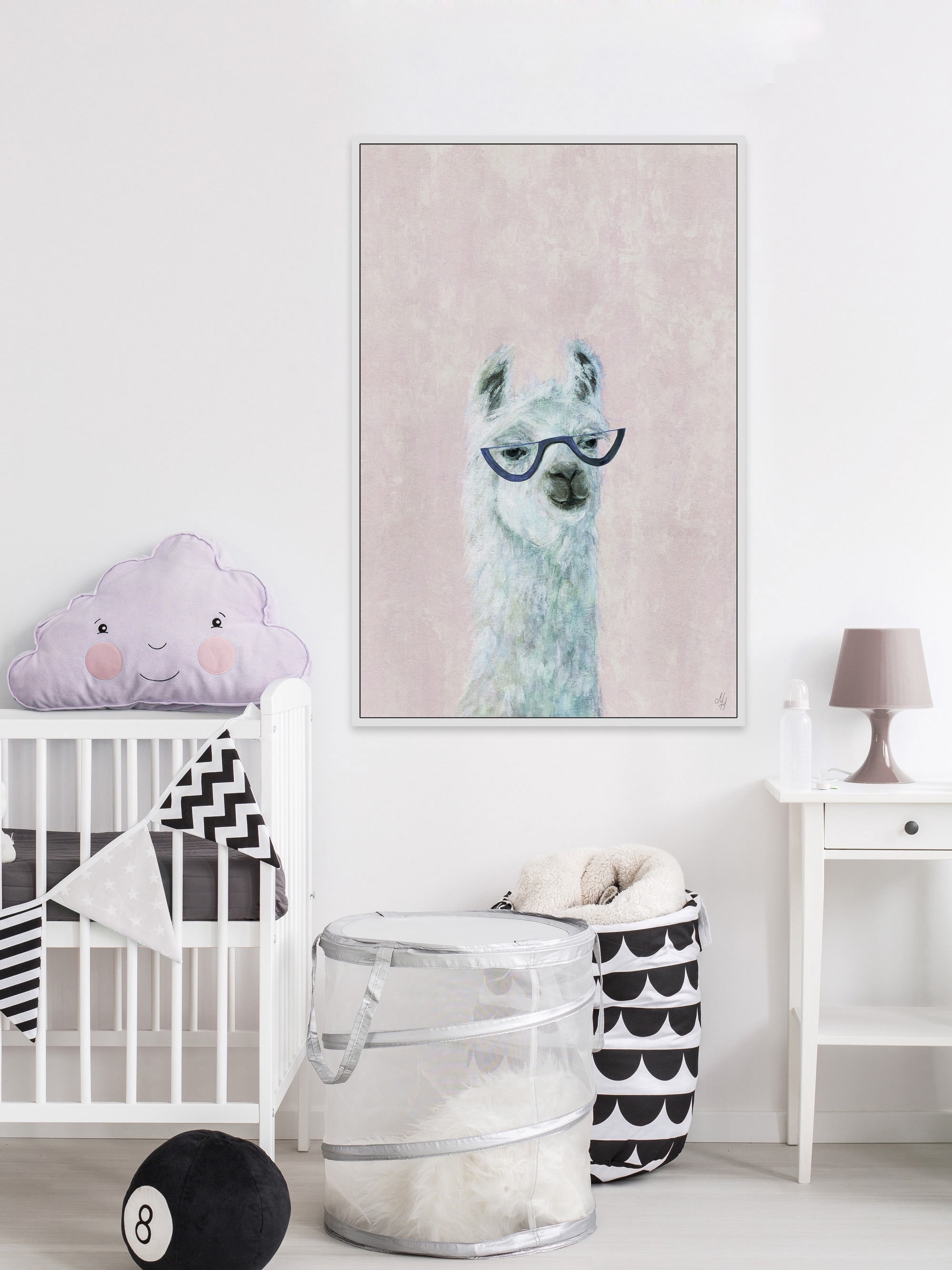 Posh Llama II Floater Framed Painting Print on Canvas