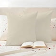 thumbnail image 3 of Beige Pillow Covers 2 Pack White Swan Pillowcase Waterproof Outdoor Throw Pillow Cover for Patio Garden Square Cushion 16”x16”, 3 of 9