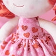 thumbnail image 5 of Gloveleya Toddler Stuffed Dolls Girl Gifts Plush Baby Doll Figure Toys Red Hair Pink Dress 9 Inches, 5 of 8