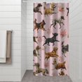 thumbnail image 2 of Dogs with Pioneer Flower Shower Curtain 36"x72" ,Bathroom Decorative Shower Curtains Set with 12 Hooks,Modern Waterproof Washable Shower Curtain, 2 of 6