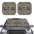 thumbnail image 2 of Wukai Barbeque Print Windshield Sun Shade, Car Front Window Shades Sunshade Cover Sun Visor Shield Block Automotive Interior Protector Blocks UV Rays-Medium, 2 of 6