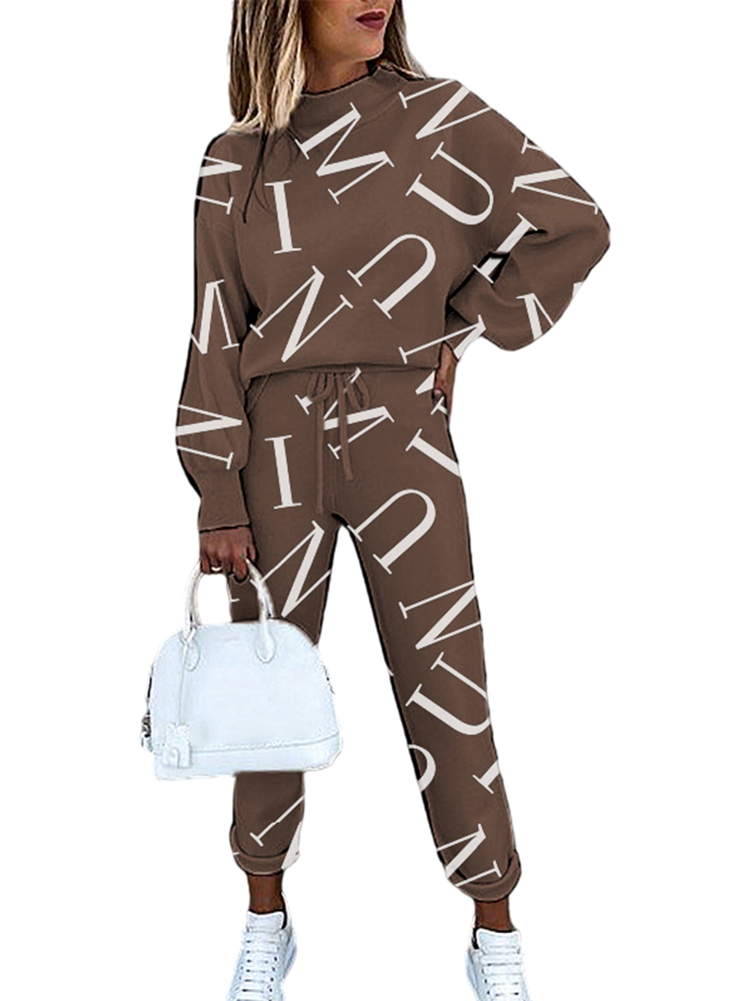 Frontwalk Womens Sweatsuits 2 Piece Pullover Trouser Tracksuit Sets