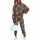 thumbnail image 1 of Conjuntos de chándal de 2 piezas para mujer suéter pantalones conjuntos deportivos informales estampados, 1 of 4