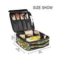 thumbnail image 3 of FORMRS Travel Makeup Bag Large Capacity Train Case Cosmetic Organizer with Adjustable Dividers, Orange Floral Garden, 3 of 8