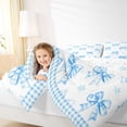 thumbnail image 4 of Castle Fairy Cute Bow-Tie 3 Pieces Queen Comforter Set for Children Girls,Stars Print Ultra Soft Bedding Sets,Geometric Grid Plaid Bedding Comforter Set,Lightweight Room Decor, 4 of 8