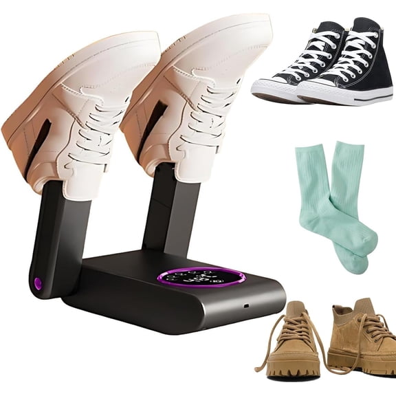 Electric Boots Dryer, Timed Shoe Dryer, Gloves & Socks Dryer with 118.4℉ Constant Temperature, 4 Timer Modes, Telescopic Dry Rack, 360° Surround Wind, 90° Folding for Socks, Sneakers