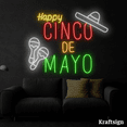thumbnail image 3 of Craftnamesign Happy Cinco De Mayo Neon Sign, Mexican Gifts, Restaurant Decor, 3 of 4