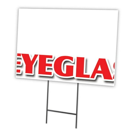 EYEGLASS REPAIR 12"x16" Yard Sign & Stake | Advertise Your Business | Stake Included Image On Front Only | Made in The USA