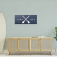 thumbnail image 2 of Lake Life Striped Oars Typography Graphic Art Gallery Wrapped Canvas Print Wall Art, 2 of 7