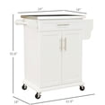 thumbnail image 5 of Portable Kitchen Island Cart With Stainless Steel Countertop, Drawer, Towel Rack, Spice Rack In For Space Optimization Mobile Trolley Counter - Cream White, 2 Shelf, And Transport, 5 of 5