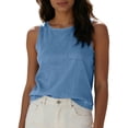 thumbnail image 2 of ClodeEU Women's Solid Color Crew Neck Denin Tank Top, Casual Sleeveless Jean Tops Light Blue,Women's Plus XXL, 2 of 8