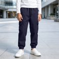 thumbnail image 6 of ZBSOKO Cargo Joggers for Boys Elastic Waist Elastic Cuff Fashion Track Pants with Multi Pockets Running Workout Pant Sizes 5-15 Years, 6 of 7