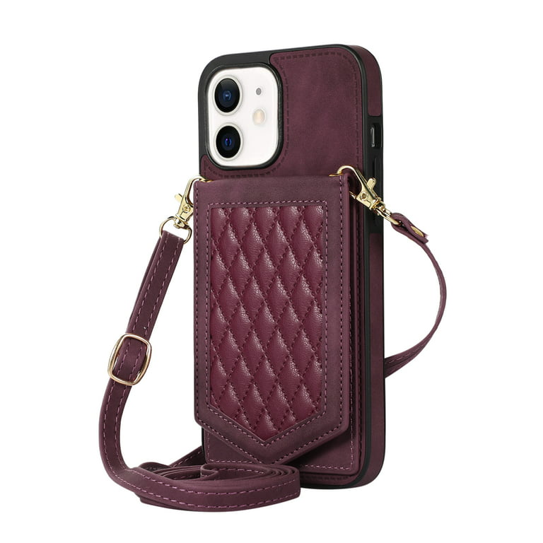 Dteck Case For Apple iPhone 11(6.1 inches),Fashion Girl Handbag Crossbody  Chain Card Holder Wallet Strap Card Case Shockproof Silicone Back Phone