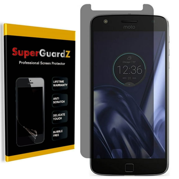 [2-PACK] For Motorola Moto Z Play Droid - SuperGuardZ Privacy Anti-Spy Screen Protector, Anti-Scratch, Anti-Bubble, Anti-Fingerprint