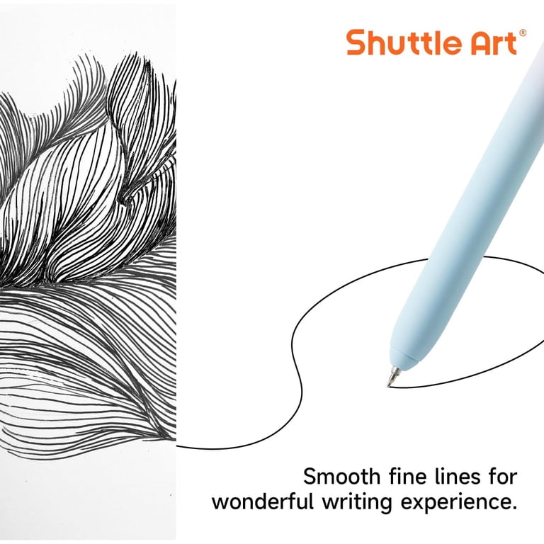 Shuttle Art Shifting Color Gel Pens, Fine Point 0.5mm, Black Ink, 15-Pack photo 3